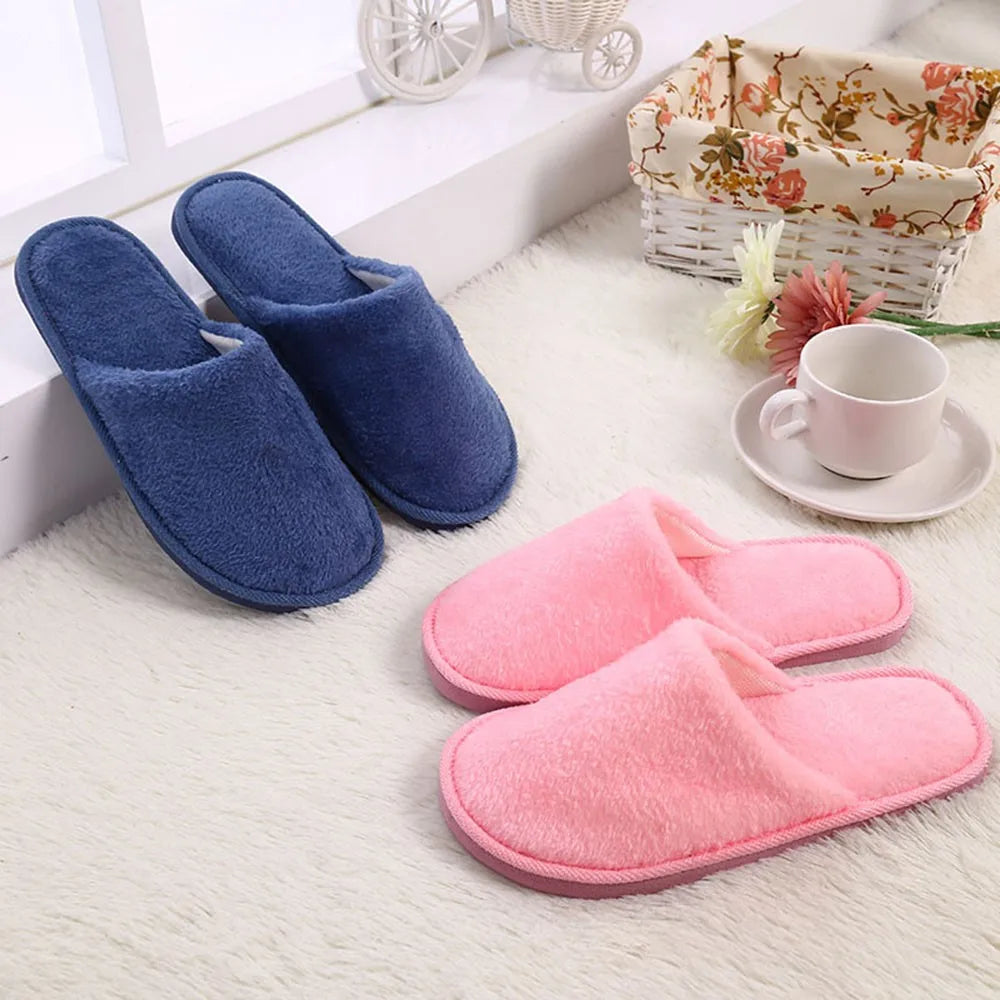 Winter Men Warm Slippers Home Simple Soft Slippers Indoors Comfortable Flat Heel shoes Anti-slip Floor Bedroom Shoes