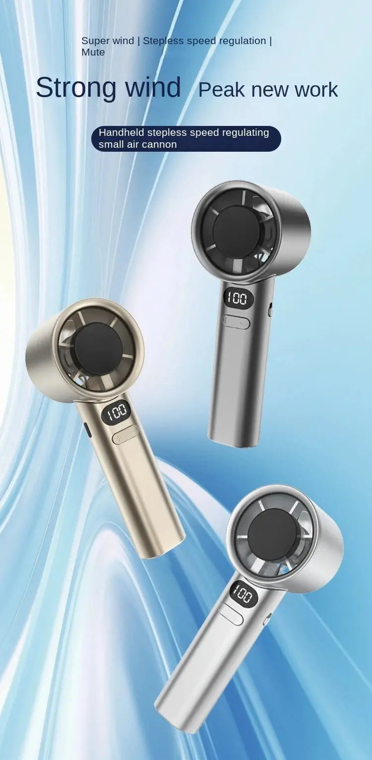 Portable Hand Fan , 120 Wind Speeds, Mini Bladeless Handheld Fan, USB Rechargeable Personal Highspeed Fans, Electric Eyelash Fan