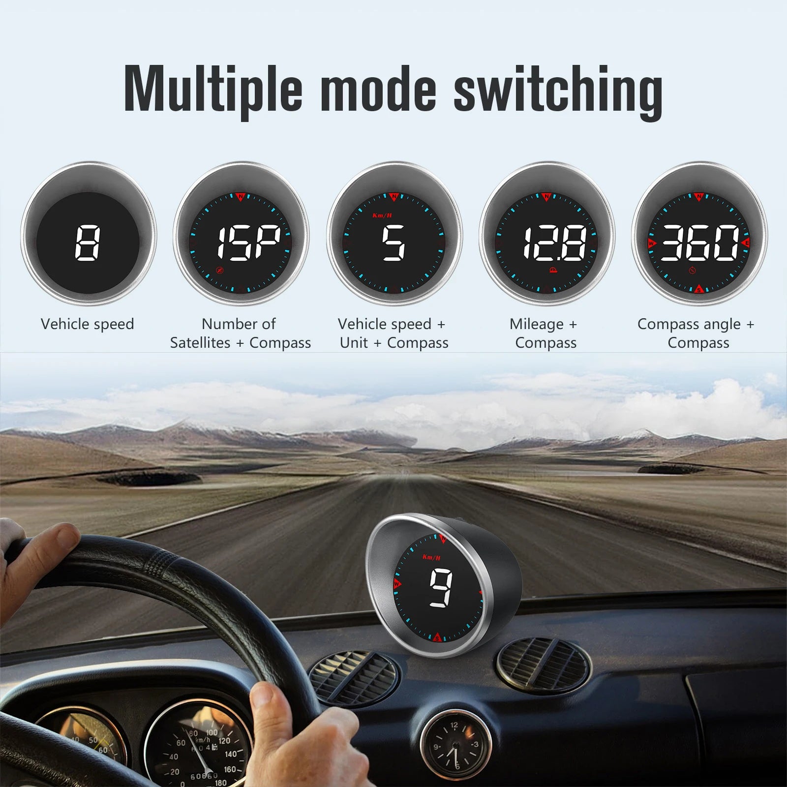 G5 GPS Car Head Up Display Auto Hud Smart System Tachometer Digital Speed Mileage Meter For All Car Universal Compass Projector
