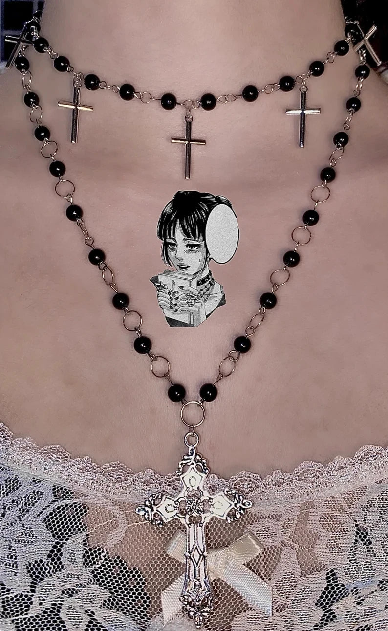 Goth jewellery necklace inspired manga grunge jewellery emo gothic edgy y2k