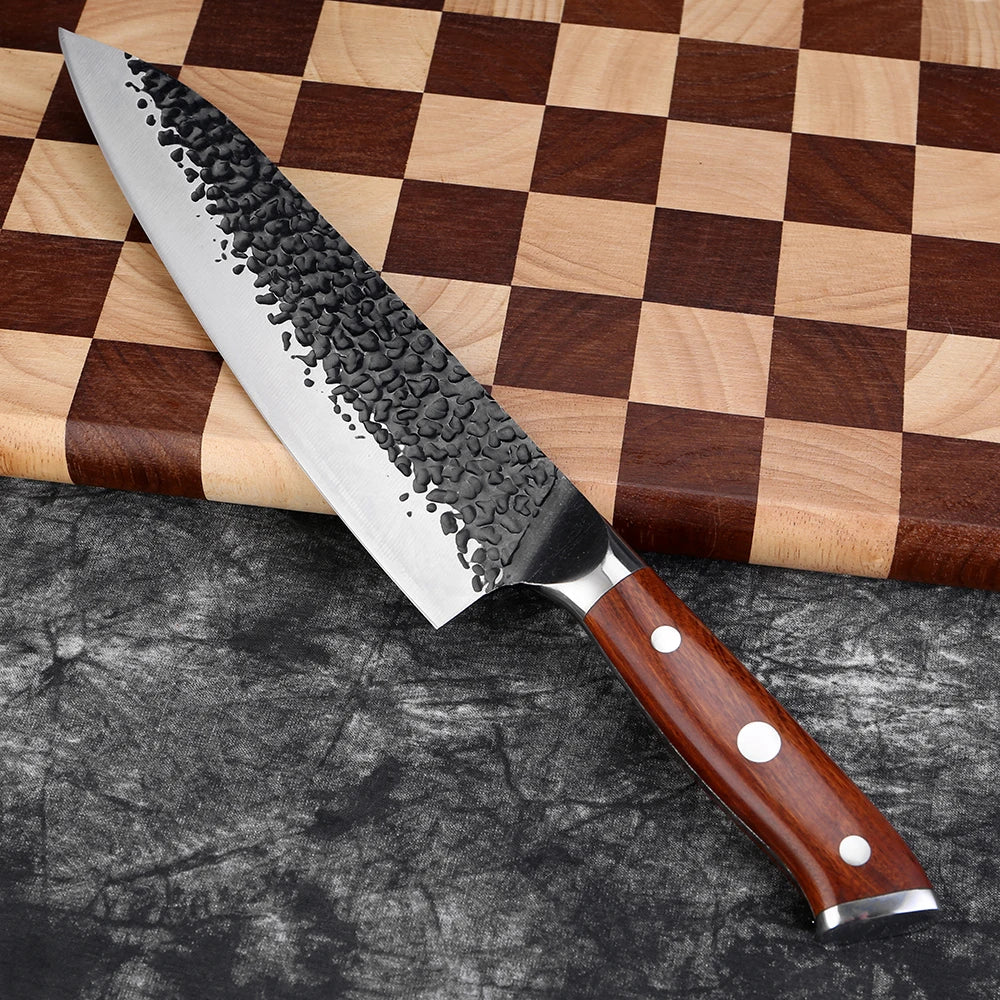 Kitchen Knife Set 1-6PCS Hand-forged high-carbon Steel Sharp Premium Japanese Knife Including Chef,Cleaver,Utility&Santoku Knife
