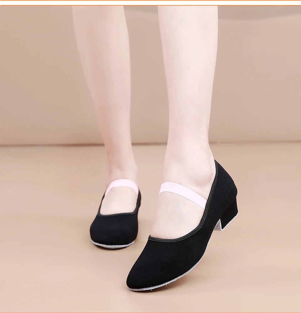Women Dance Shoes GirlsBallet Jazz Salsa Shoes High Heels Soft Sole Dancing Shoes Pink/Black/Red Women's Teacher Shoes Practic