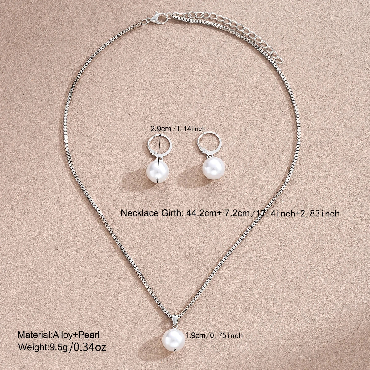 Fashion Elegant Imitation Pearl Jewelry Set for Women Exquisite Pendant Necklace Earrings Bridal Wedding Party Unique Gifts