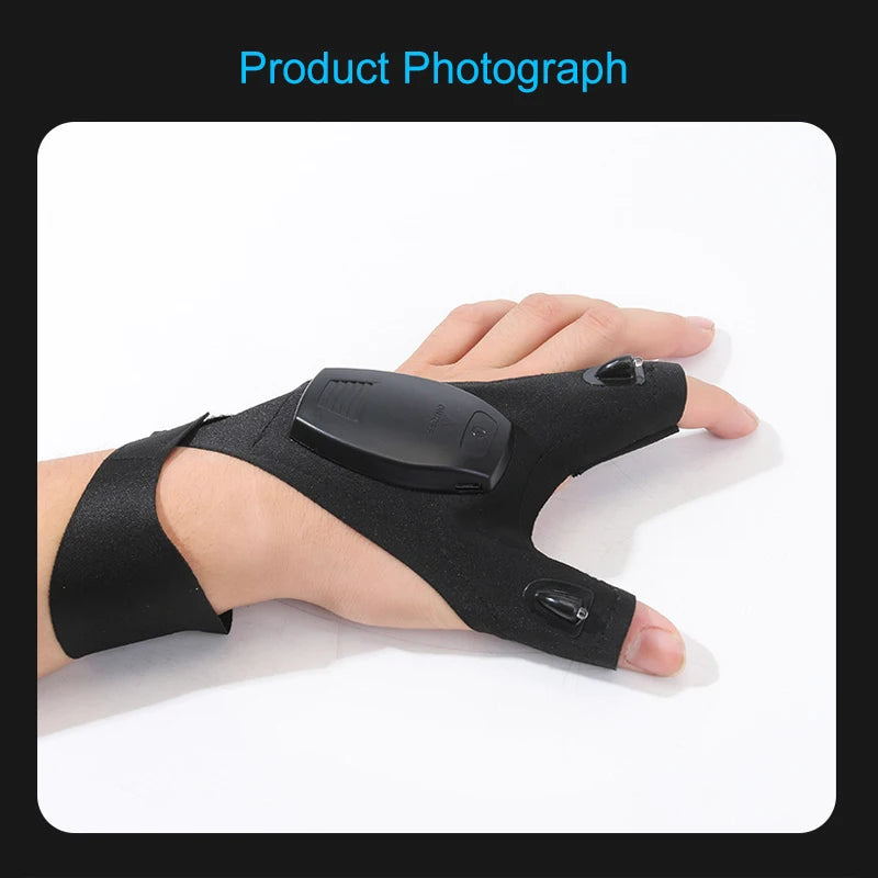 Rechargeable Led Flashlight Glove Gift for Dad Boyfriend Husband Lights Car Guy Cool Gadgets Tools for Fishing Camping Repair