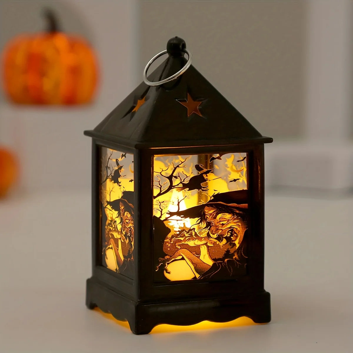 Halloween Oil Lamp，LED Electronic Wax Candle Light，Handheld Lantern，Party Atmosphere Props，Luminous Ornaments