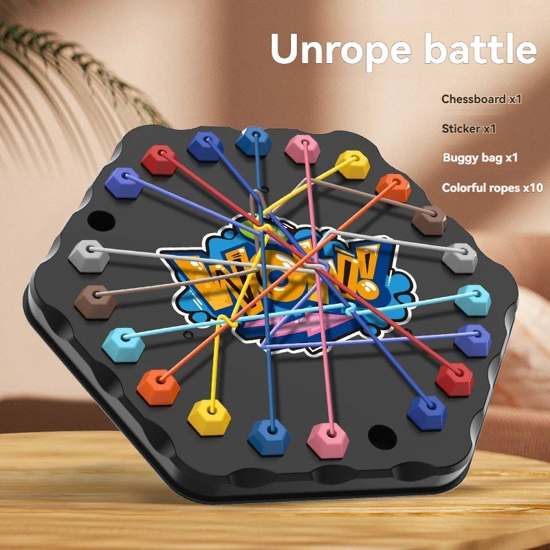 Kid Rope Knots Puzzle Board Game Color Line Twisted Connected Ropes  Table Game Parent Child Interactive Toy Birthday Present