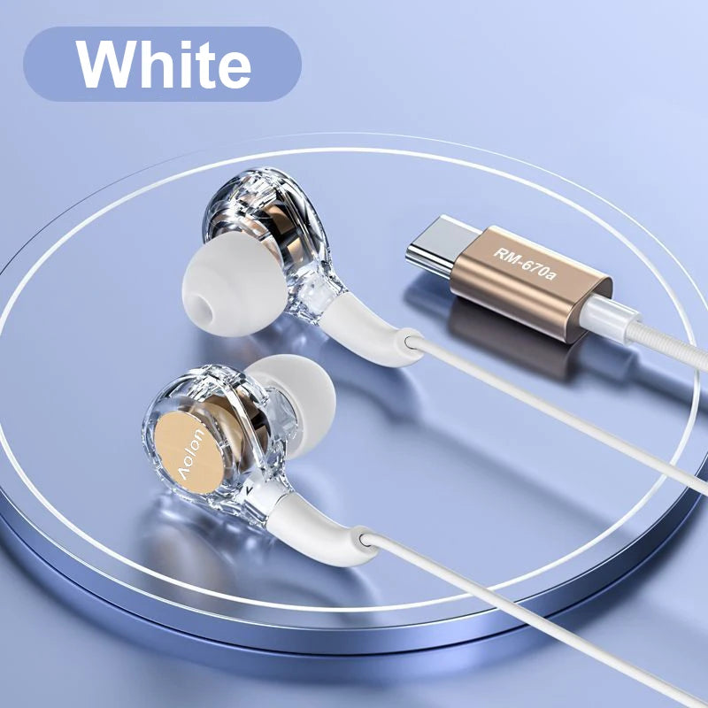 2025 Newest Wired Earphone With Microphone Hifi Music Monitor Bass Headphones Noise Cancelling Headset For Sport Gaming Earbuds