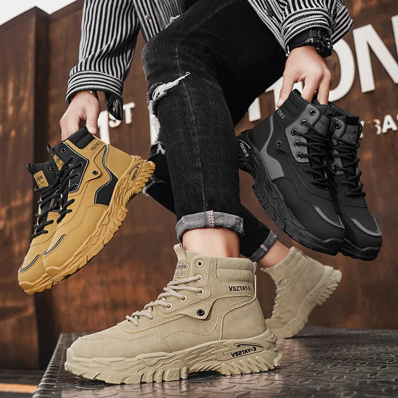 2025 New Autumn Winter Shoes for Men Outdoor Non-slip Wear-resistant Short Boots Fashion Comfort Casual Men's Shoes Botas Hombre