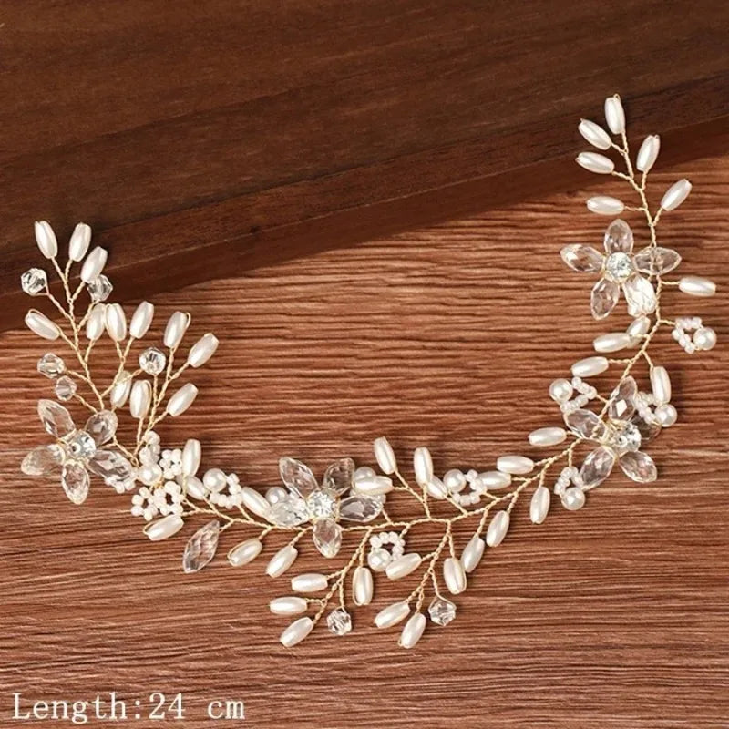 Women Headbands Hair Jewelry Wedding Hair Accessories For Women Pearl Rhinestone Headband Bride Tiara Hairbands Accessories