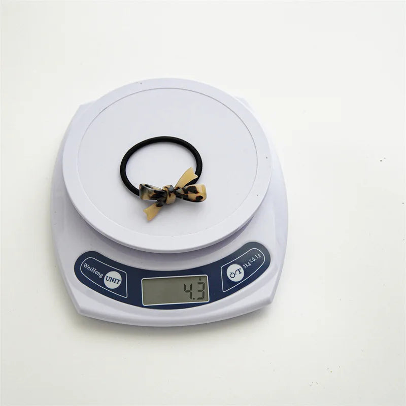 Fashion Korean Style Acetic Acid Acrylic Bow Hair Tie Leopard Tortoise Plastic Bowknot Elastic Hair Band Women Ponytail Holder