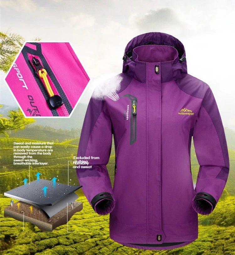 Camping Hiking Jacket Men Autumn Outdoor Sports Coats Climbing Trekking Windbreaker Travel Waterproof Jackets Black