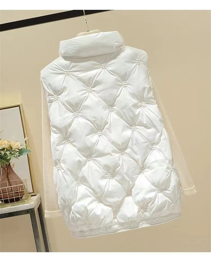 Winter Sleeveless Jacket Female Down Vest 2024 New Duck Down Puffer Waistcoat Ultra Light Winderproof Outwear Women Gilet