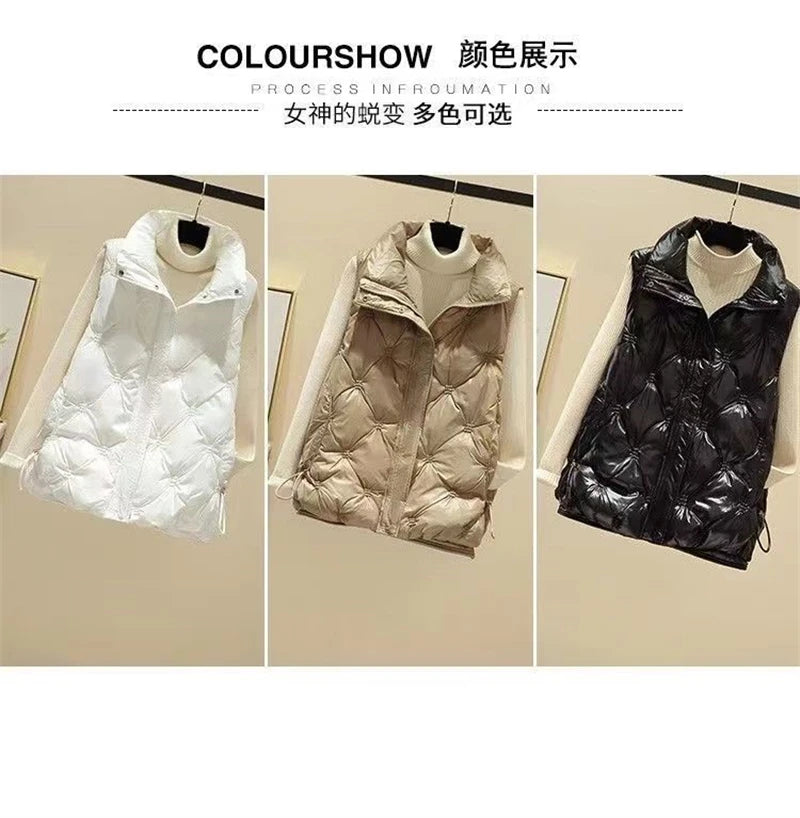 Winter Sleeveless Jacket Female Down Vest 2024 New Duck Down Puffer Waistcoat Ultra Light Winderproof Outwear Women Gilet