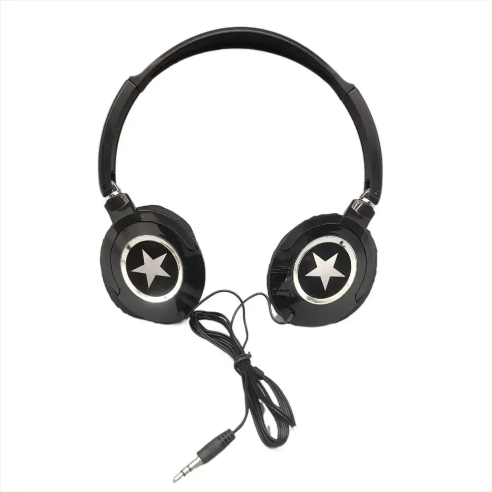 Adjustable Wired Headphones Music Stereo Flexible Wired Over Ear Headset Noise Cancelling Black White Foldable Headphones