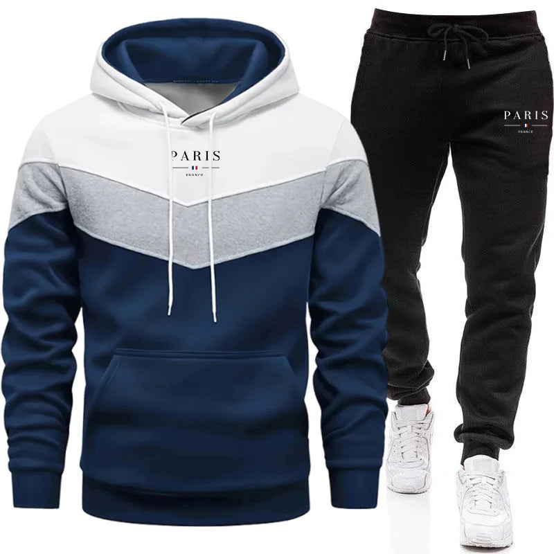 Mens Tracksuit Print Casual Tricolor Sweatshirts Sportswear Outdoors Sports Jogging Man Clothing Daily Single Piece Hoodie Pants
