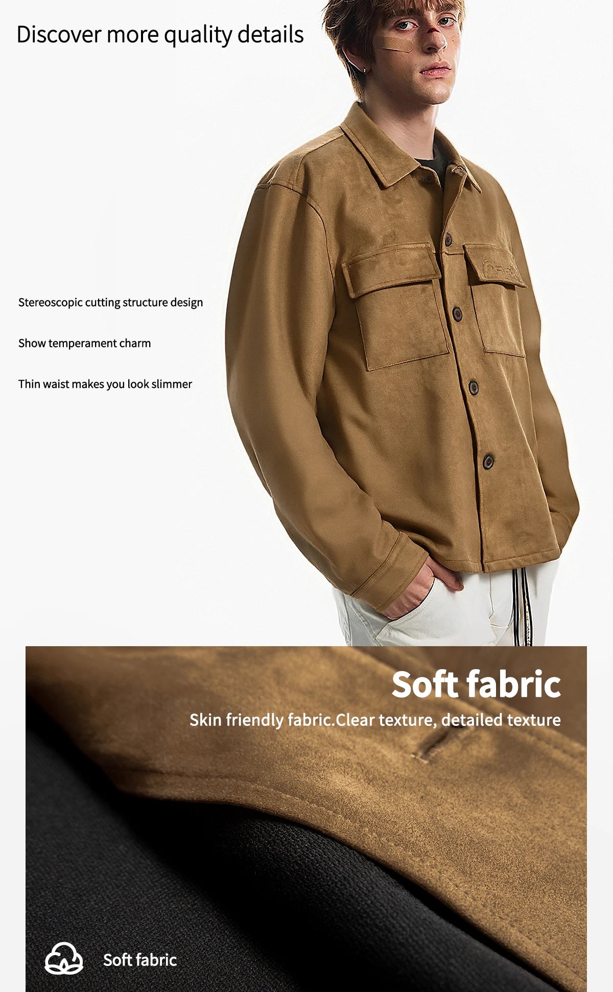 Men's Jacket 2025 New Khaki Top Men's Casual Shirt