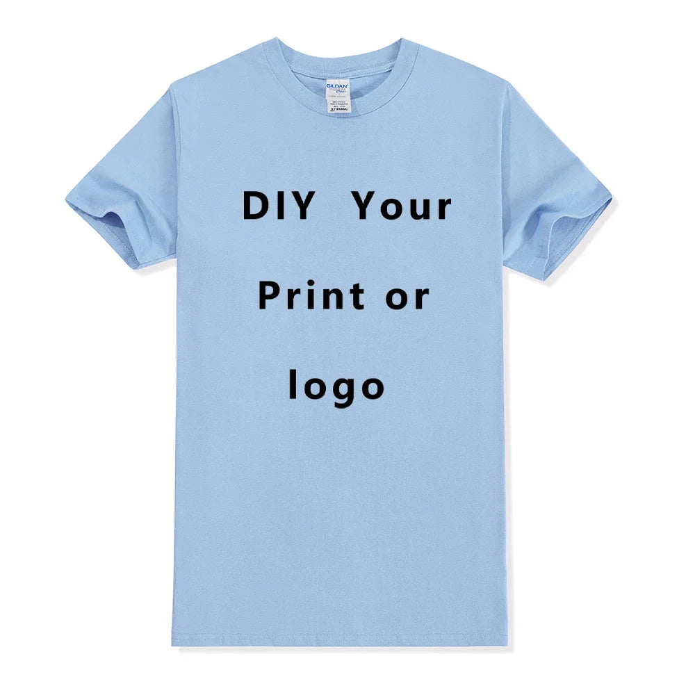 Custom T Shirt for Men And Women Design Your Own Logo Text Photo Front Back Free Both Side EU Size Cotton Personalized T-shirt