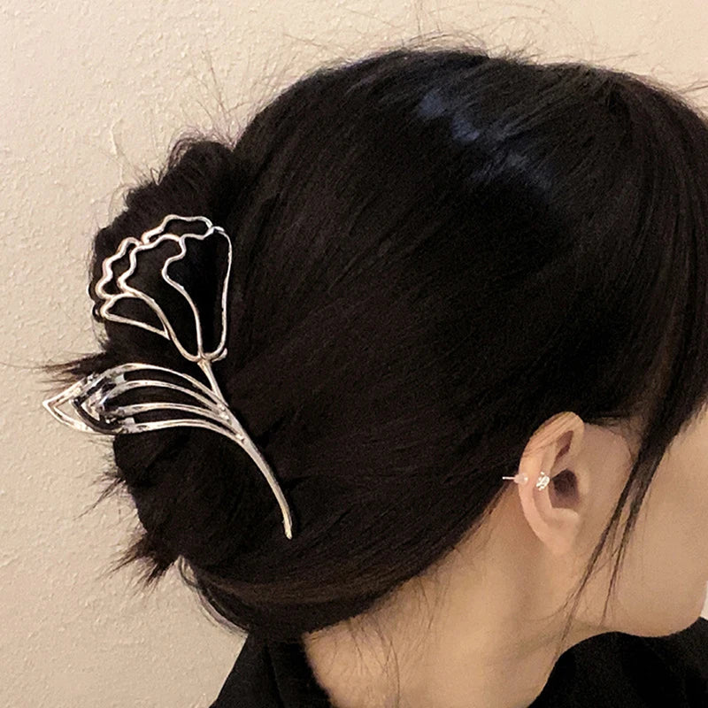 1PC Women Cool Hair Accessories Simple Trendy Pin Hair Claw Fashion Elegant Hair Clip Hairpins High-end Light Luxury Shark Clips