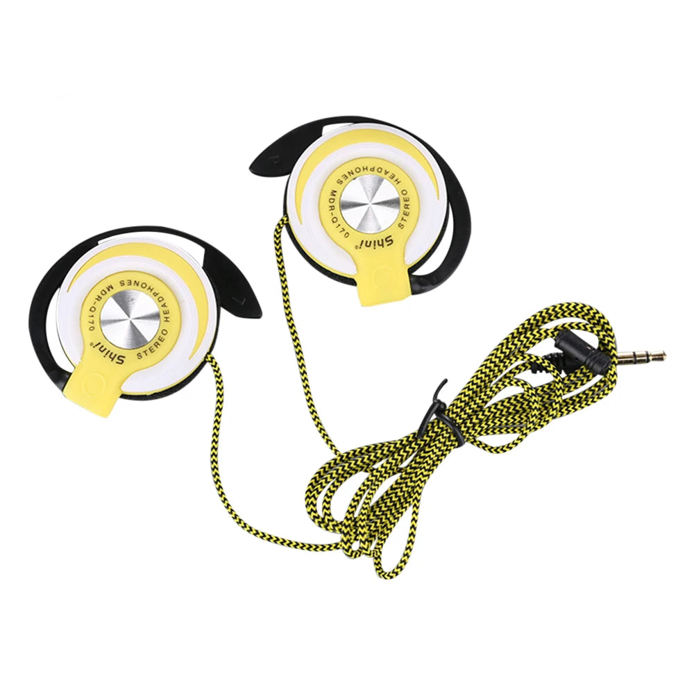 3.5mm Wired Headphones Heavy Bass Headset Over-ear Adjustable Ear Hook Earphones Music Earphone for Phone