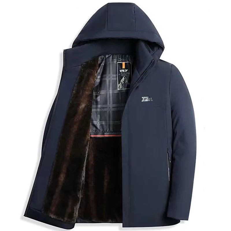 Men's Fashion Windbreaker Parka Coat Man Clothing Streetwear Windproof Casual Autumn Winter Warm Hombre Male Jacket for Outdoors