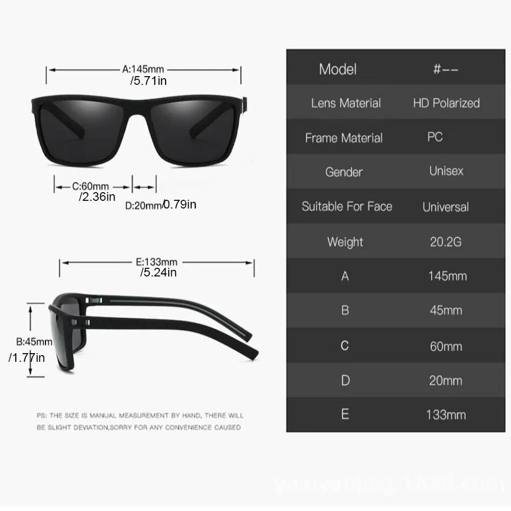 Square  Sunglasses UV400 Large Frame UV Resistant Cycling Glass UV Protection Lightweight Outdoor Sport Goggle Men