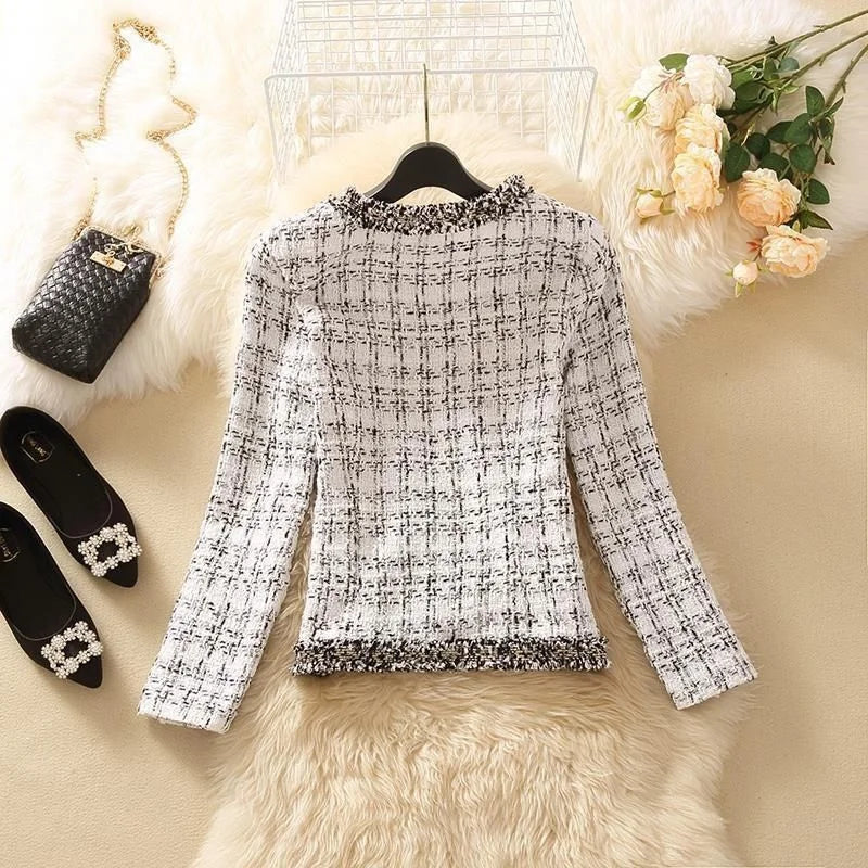 Women's Jacket Women's Jackets Spring new Trendy Ladies Short Joker Temperament Small Fragrant Tweed Coat Tweed Coat Cardigan