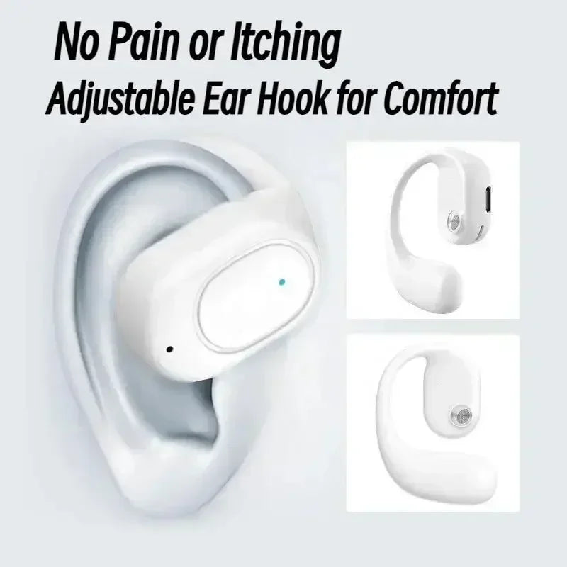 KY2 Single Wireless Earphones Air Conduction OWS Headphone HiFi Ear-Hook Music Sports Noise Cancel Headset For All Smartphones