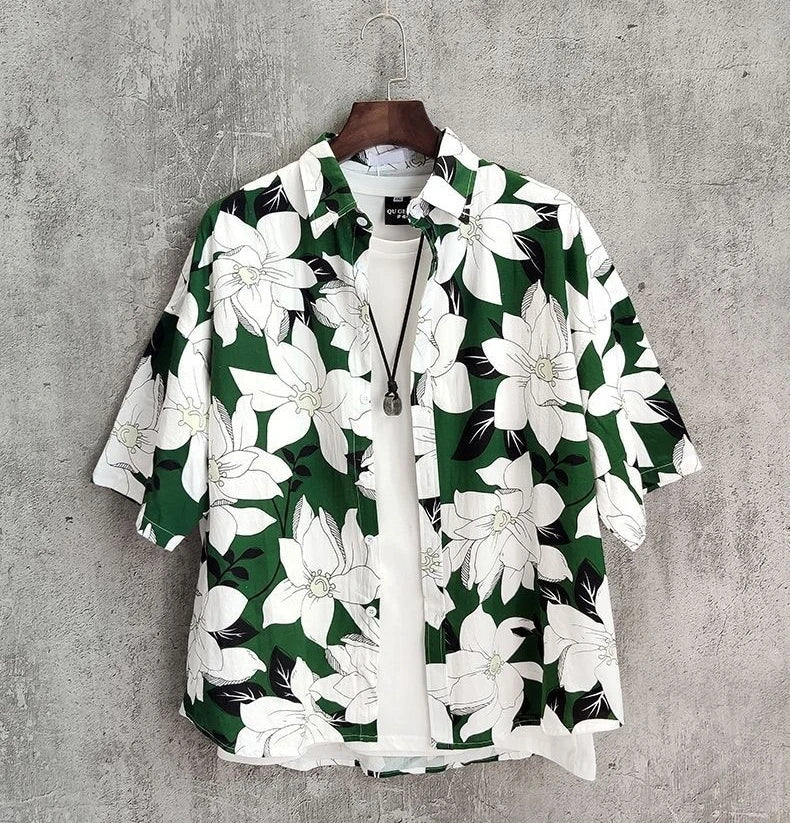 Geometric Shirts And Blouses For Men Funny Hip Hop Printed Graphic Half Sleeve Man Tops With Pocket Colourful S Floral Clothing