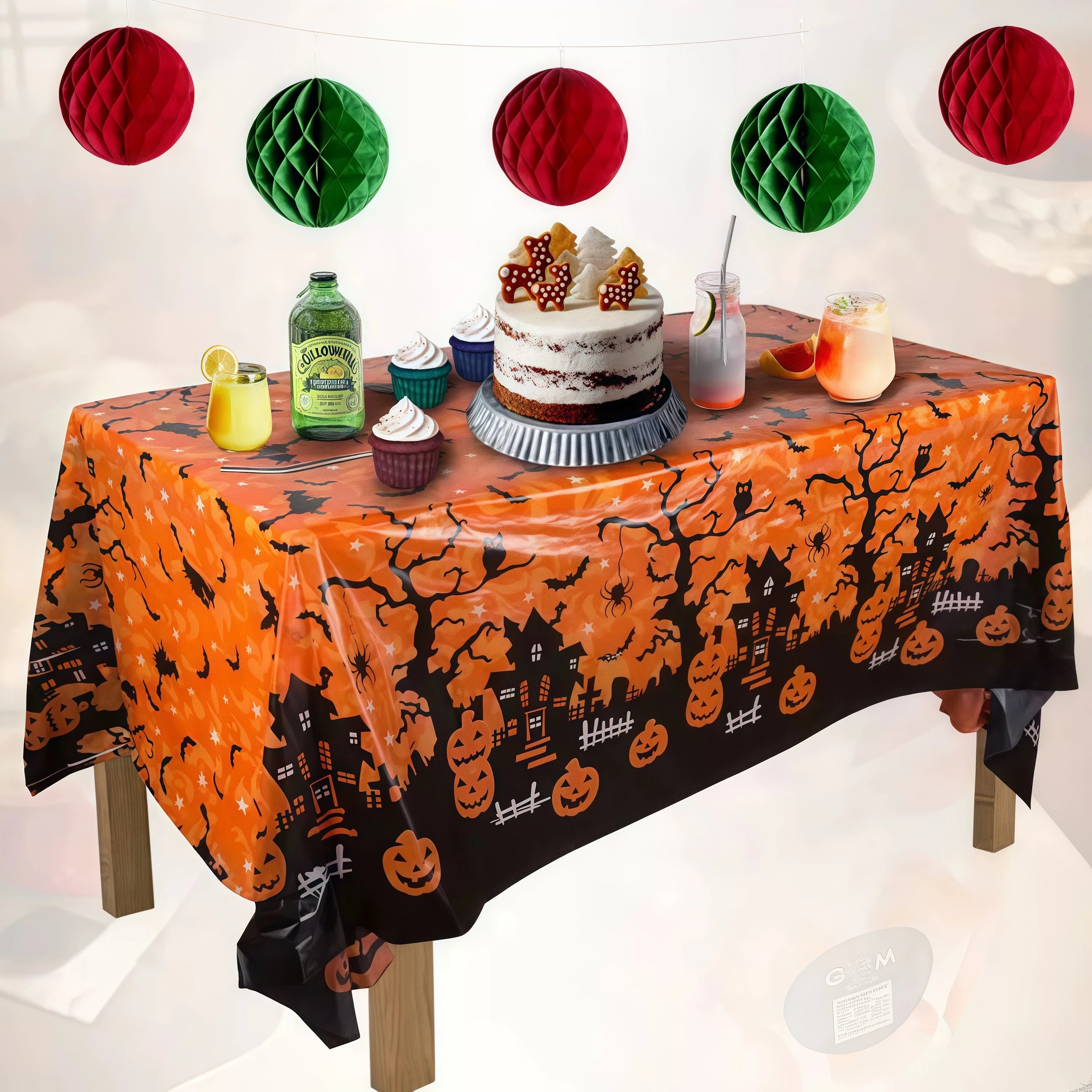 Halloween Decoration Tablecloth Pumpkin Bat Spider Web Table Cover Festival Party Home Table Decoration Supplies
