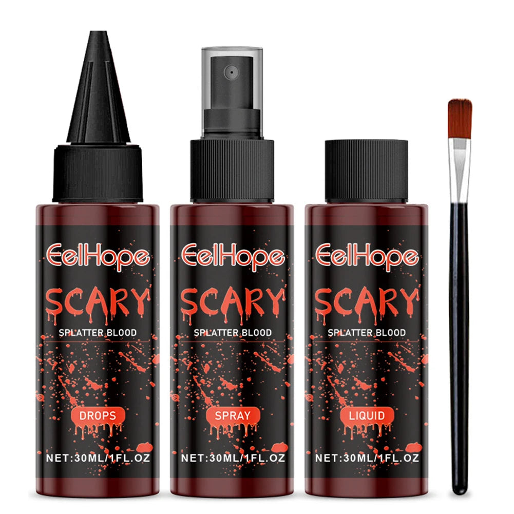 Halloween Fake Blood Makeup Kit Realistic Special Effect Makeup Kit Long Lasting Fake Blood SFX Makeup Kit for Cosplay Dress Up