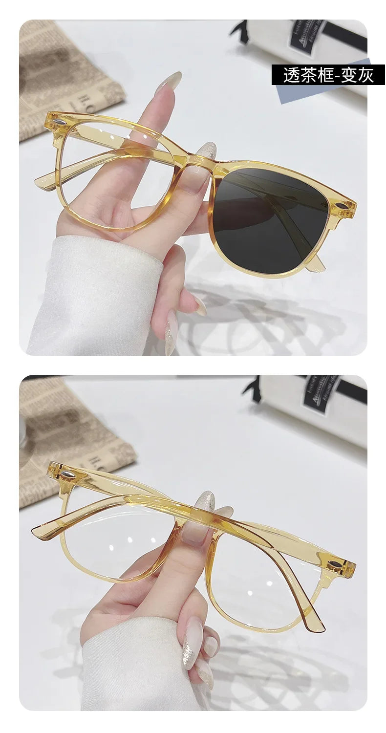 2025 Brand New Sunglasses for Men Women Photochromic Lenses Korean Style Trendy Eyewear Summer Outdoor Beach Sun Glasses