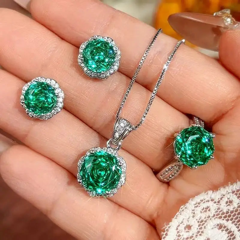 Necklace Rings Earring Jewelry Set Collection for Women Girls Fashion Accessory Pack