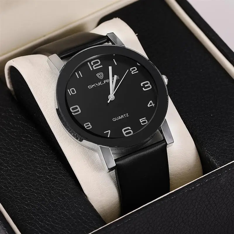 Women Black Watch Hot Sale Leather Band Stainless Steel Analog Quartz Wristwatch Lady Female Casual Watches