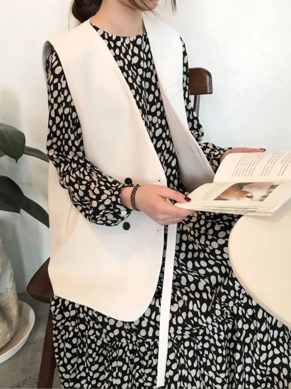 Women's Suit Vest 2025 Spring Autumn New Outerwear Briti Sle Loose plus Size Outerwear oulder Pad Vest Jaet