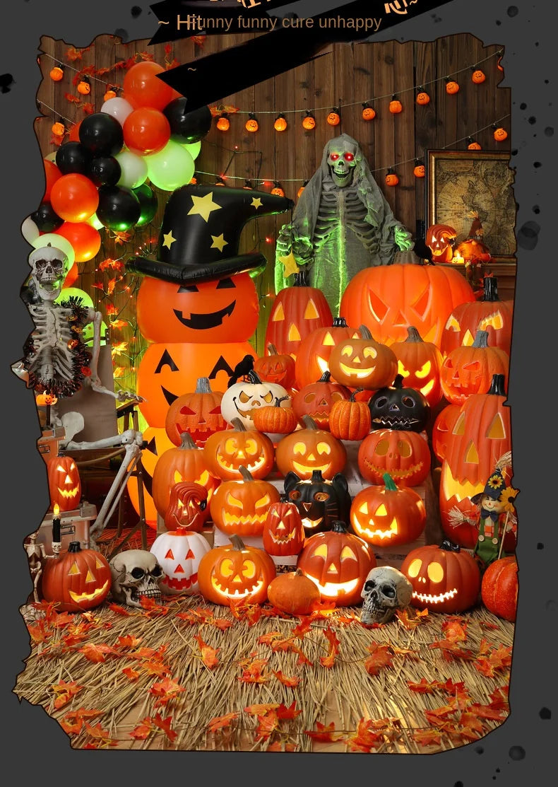 Halloween Pumpkin Lantern  Haunted House Decoration - Pumpkin Themed Luminous Decoration Props, Festive Party Atmosphere Lights