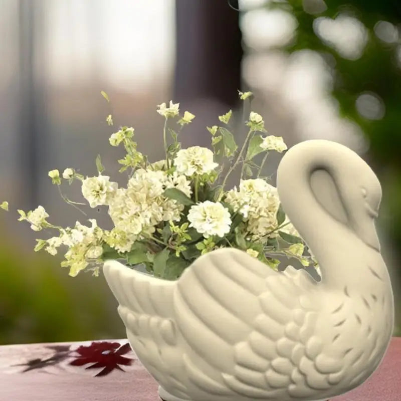Swan shaped Flower Pot Silicone Mold Candle Cup Concrete Plaster Succulent Plant Pot Molds Epoxy Resin Storage Box Mould