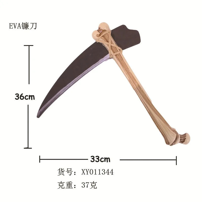 Halloween Makeup Weapons Prop Fake Axe Sickle Pickaxe Shovel Ghost Festival Cosplay Dress Up Props Happy Halloween Party Decor
