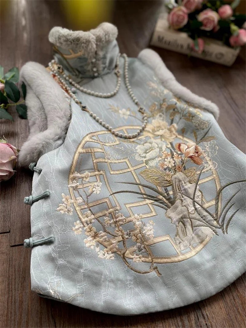 Women's Jackets Women's Vest  National Tide Cheongsam Vest Girl Retro Chinese Style Chinese Cotton Tang Suit Jacket Winter Style