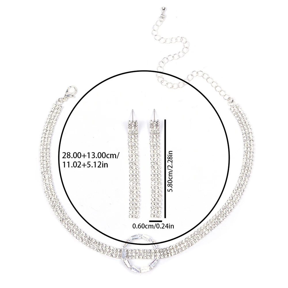 Europe And The United States Exaggerated Necklace Earrings Set Exquisite Choker Dinner Accessories Women Jewelry