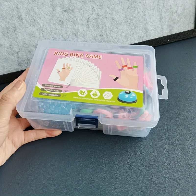 Kids Finger Ring Board Game Color Matching Toys Interactive Party Games Hand-eye Coordination Sensory Educational Toys For Child