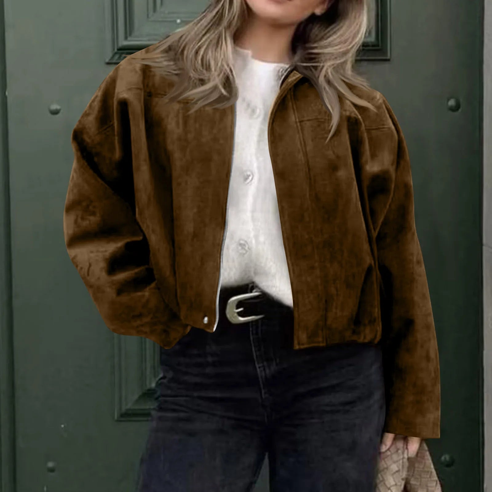 Women's Jackets Coat Fashion Turn-down Collar Long Sleeve Loose Coats Vintage Female Outerwear Chic Street Youth Jackets Tops