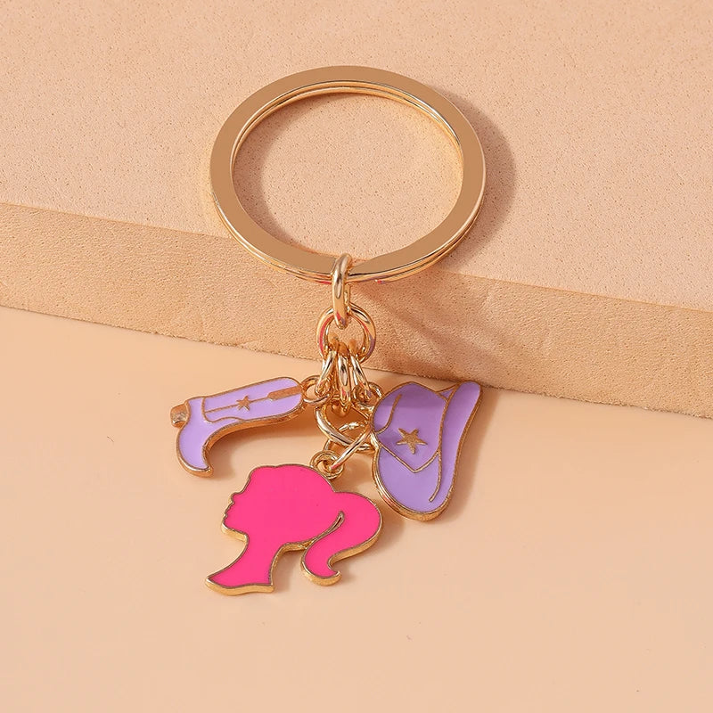 Fashion Women Hat Shoe Pendants Keychain for Car Key Handbag Purse Hanging Keyrings Accessories DIY Jewelry Gifts