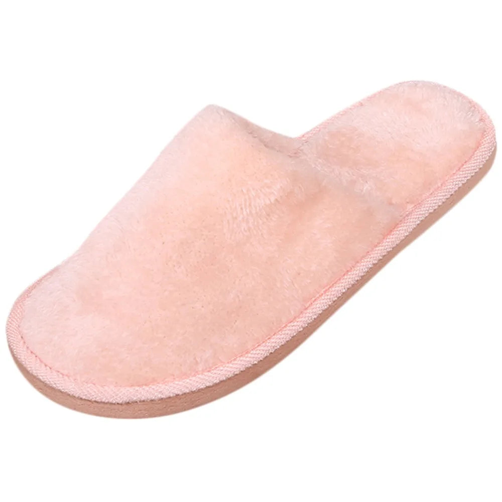 Men's Winter Slippers Warm Bedroom Plush Shoes Home Floor Soft Indoors Thin Velvet Solid Color Non Slip Half Drag Slipper