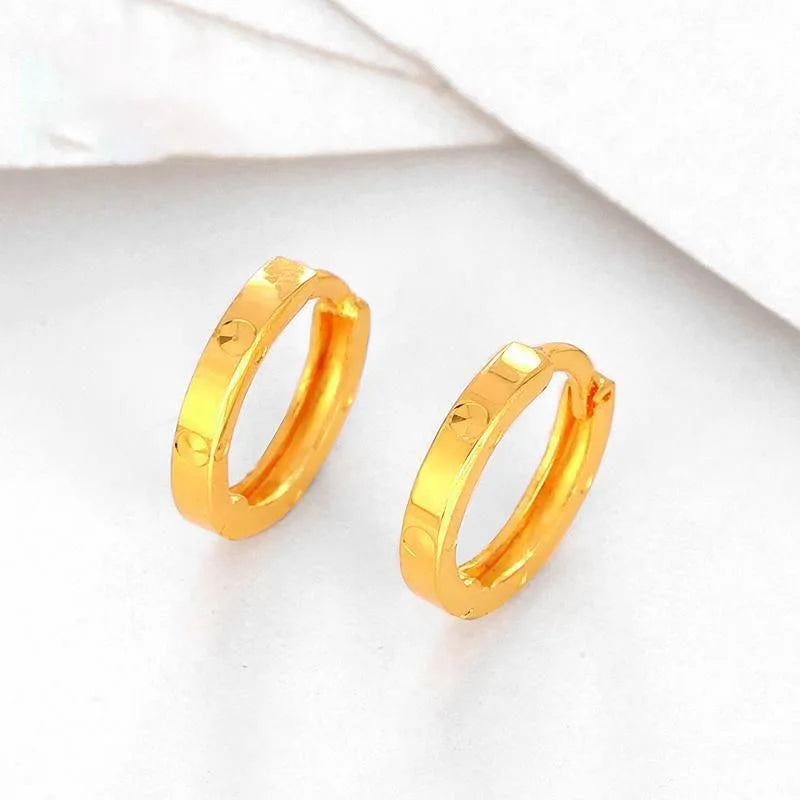 18K Gold Earring for Women Earring Clip Clasp Design Simple Fashion Fine Jewelry Gift