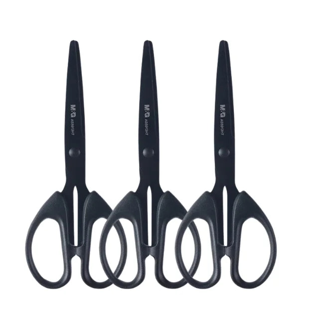 M&G 160mm Black Blade Scissors Wear-resistant Stainless Steel Blade Not Easy to Glue Household Manual Life Durable Scissors