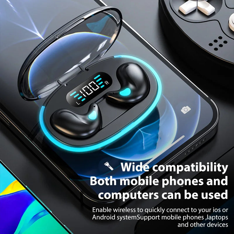 2025 X55 Bluetooth Wireless Headphones Earbuds Ear Hooks Bluetooth Earphones Bass Noise Reduction Earbuds HiFi Stereo Headsets