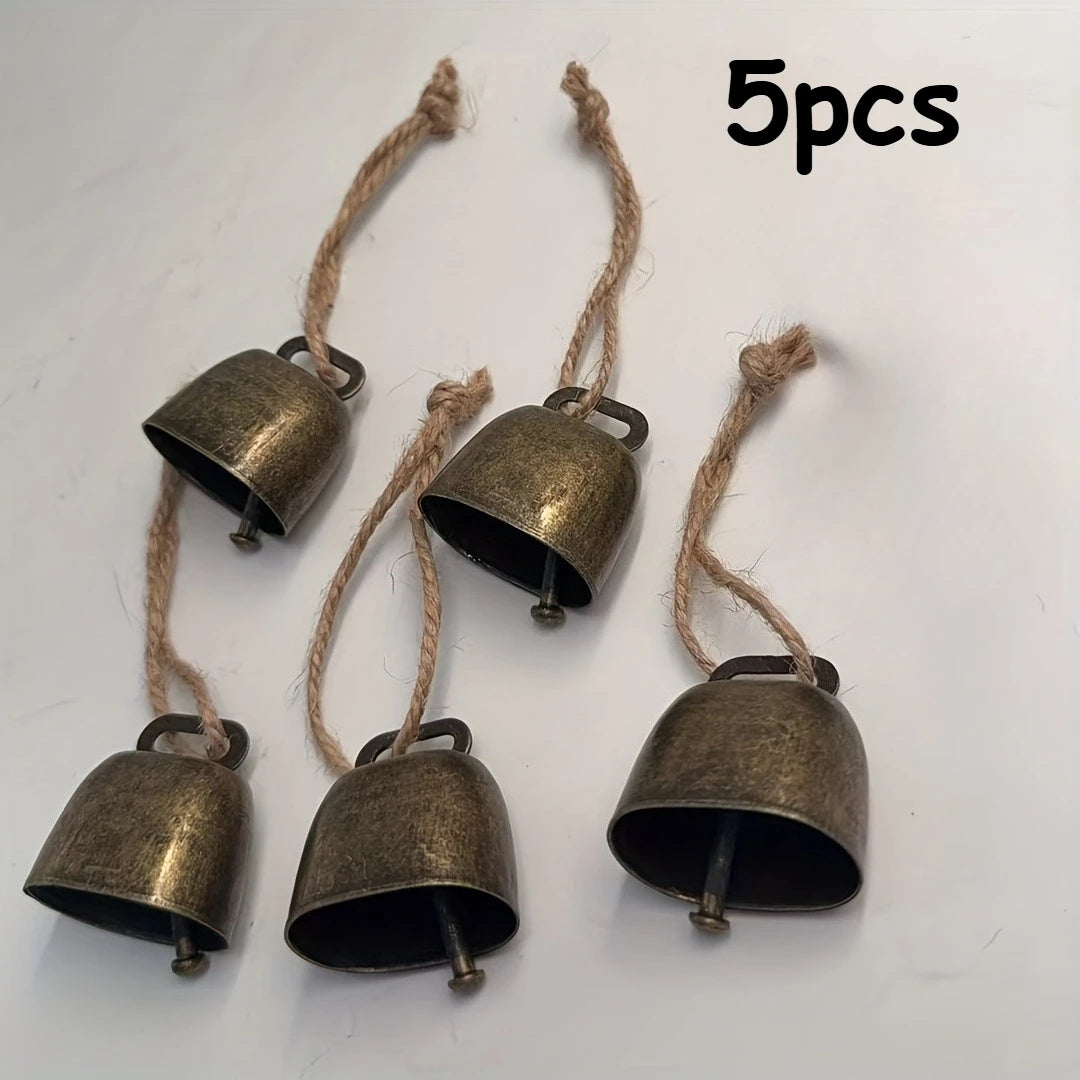 [Christmas] Cow and Sheep Bells, Pet Bells, Christmas Decoration Jingle Bells on Twine, Twine Cow Bells.Christmas Decorations