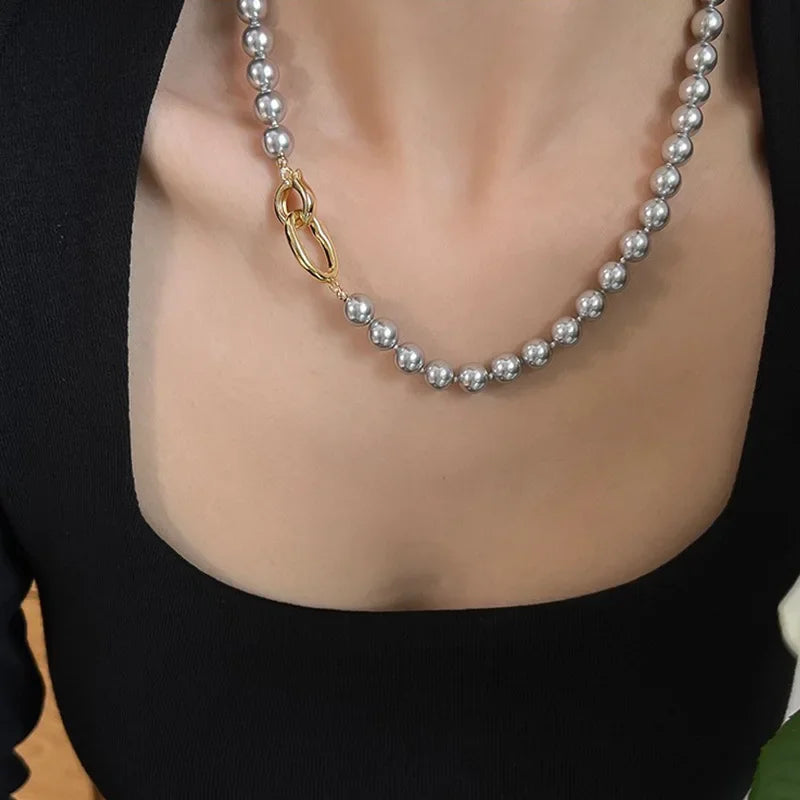 Modern Jewelry Elegant Temperament One Layer Bead Necklace For Women Female Gift Simply Design Accessories 2025 Trend New