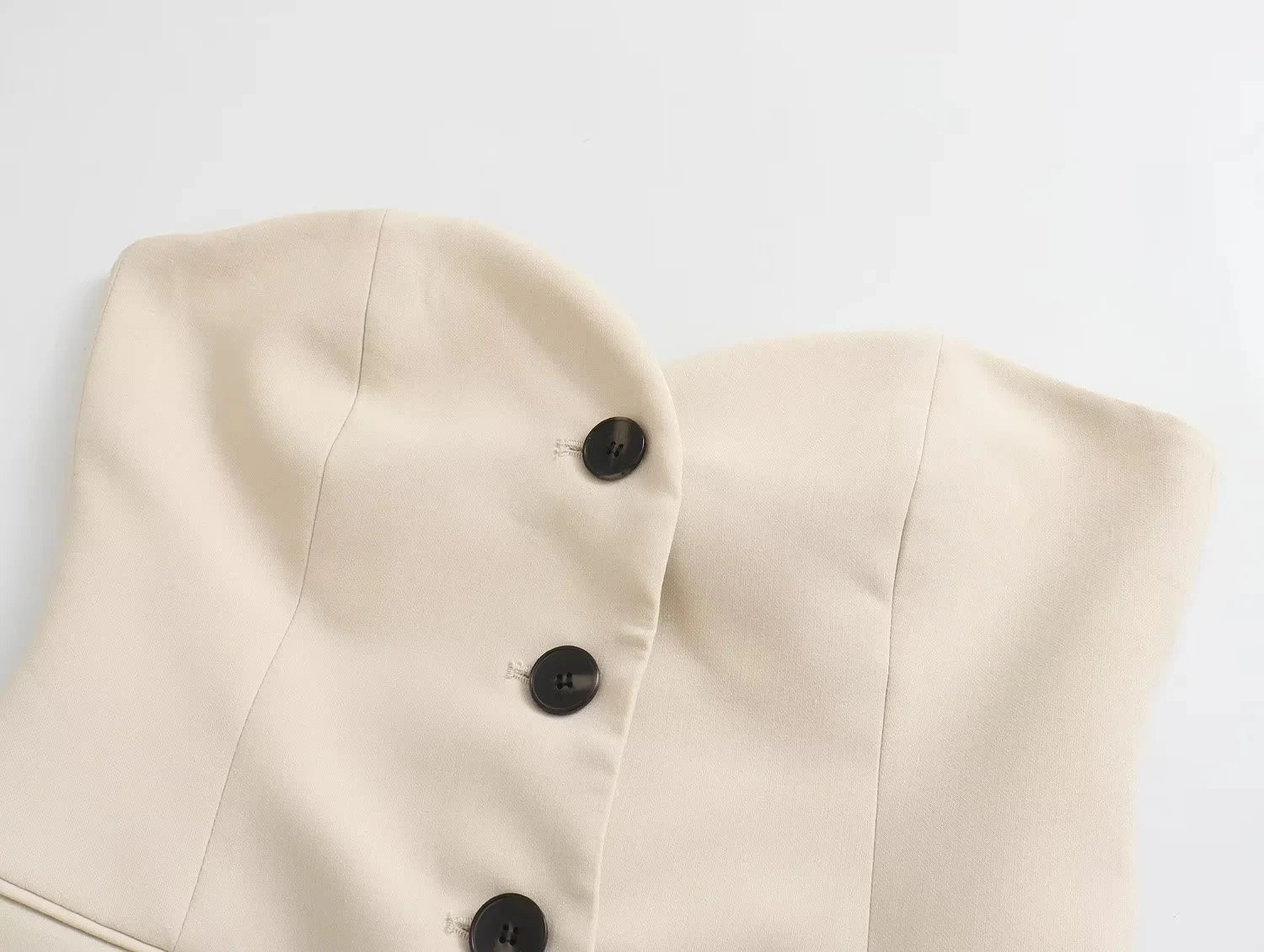 HH Women Elegant Solid Pant Suit Front Button Strapless Sexy Tank Tops + Side Slit Trouser Female Fashion Streetwear Sets