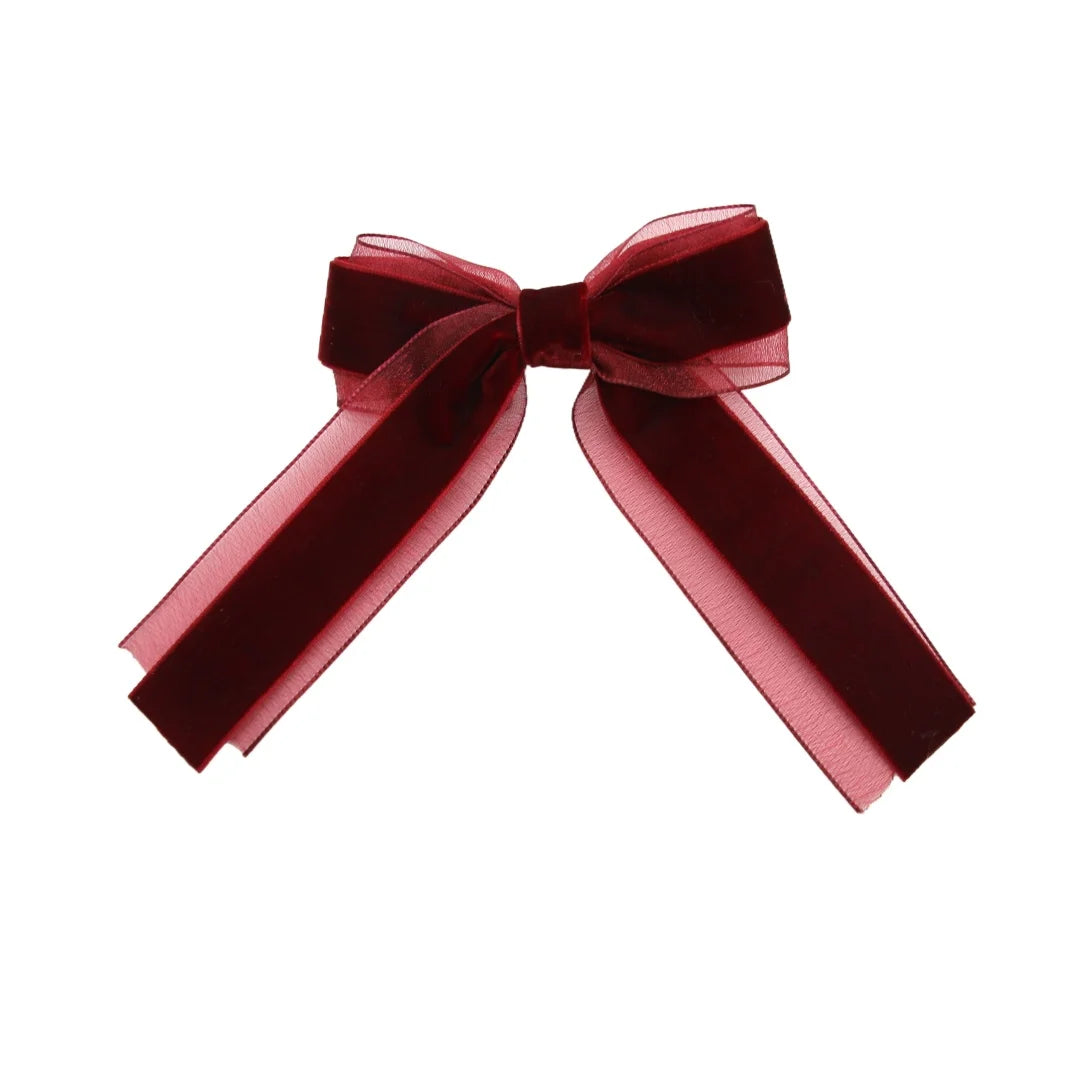 AP New winter Wine Ruby floral bow elegant headband fashion children hairband hair accessories baby clip OEM